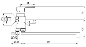Смеситель для ванны с длинным изливом Vidima Uno хром BA320AA Смеситель для ванны с длинным изливом Vidima Uno хром BA320AA, 2