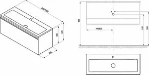 Тумба-умывальник подвесная Ravak SD Clear 80 белый X000000757+XJJ01180000, 2