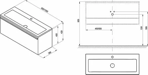 Тумба-умывальник подвесная Ravak SD Clear 80 белый X000000757+XJJ01180000