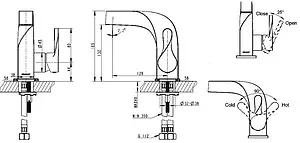 Смеситель для раковины Bravat Wave хром F174108C-2, 2