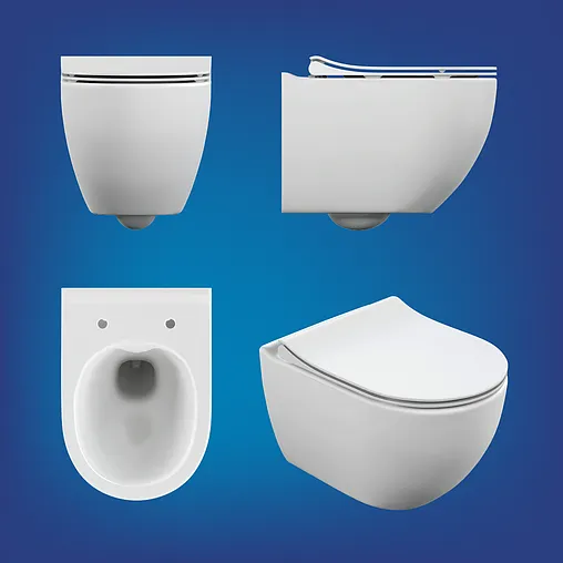 Комплект 6 в 1 Cersanit Brasko Smart Co Dpl Eo Slim/Vector/Estetica 68304 с кнопкой белый глянцевый