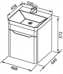 Тумба-умывальник Aquanet София 50 белый 00201745+00182310 Тумба-умывальник Aquanet София 50 белый 00201745+00182310, 2