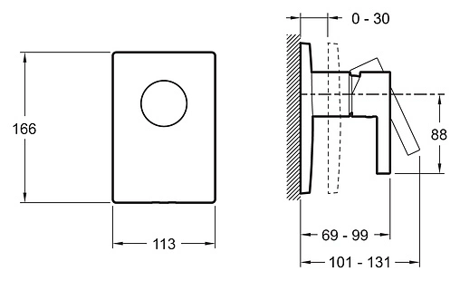Смеситель для душа скрытого монтажа Jacob Delafon Stillness хром E98711-CP