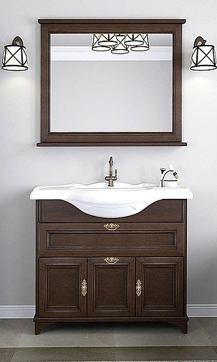 Тумба под умывальник напольная Aquaton Идель 105 дуб шоколадный 1A197801IDM80