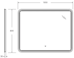 Зеркало с подсветкой Cezares Duet 100x80 CZR-SPC-DUET-1000-800-LED-TCH, 2