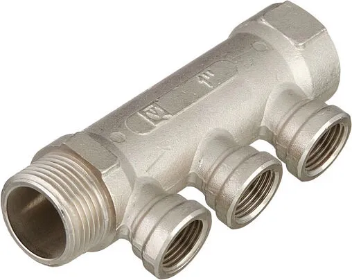 Коллектор распределительный проходной 3 отвода 1&quot;в/н x ½&quot;в Valtec VTc.550.N.0603