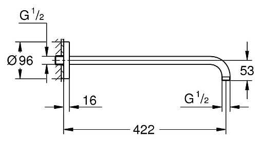 Держатель верхнего душа на стену Grohe Rainshower хром 26146000