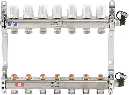 Группа коллекторная распределительная 7 отводов 1&quot;в/в x ¾&quot;ек Uni-fitt 451I4307