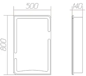 Шкаф-зеркало Cersanit Basic 50 белый N-LS-BAS, 2
