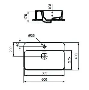 Раковина Ideal Standard Strada II 50 белый T296601 Раковина Ideal Standard Strada II 50 белый T296601, 2