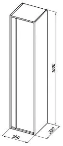 Шкаф-пенал подвесной Aquanet Lino 35 дуб веллингтон 00253914, 2