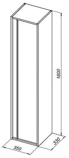 Шкаф-пенал подвесной Aquanet Lino 35 дуб веллингтон 00253914