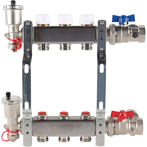 Группа коллекторная без расходомеров 3 отвода 1&quot;в/в x ¾&quot;ек Rommer RMS-3210-000003