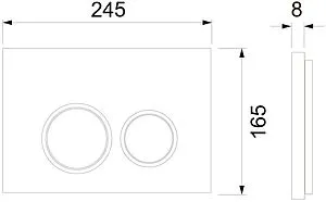 Клавиша смыва для унитаза TECEspring R 9940101 кнопка/хром глянцевый, кольца/хром матовый, 2