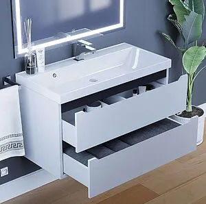 Тумба под умывальник подвесная Uperwood UPD Tanos 90 белый с графитовыми вставками 2930205143 Тумба под умывальник подвесная Uperwood UPD Tanos 90 белый с графитовыми вставками 2930205143, 4