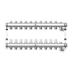 Группа коллекторная без расходомеров 10 отводов 1&quot;в/в x ¾&quot;ек Wester W903.10