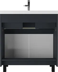 Тумба-умывальник напольный Домино Karat 80 серый тауп DK3213T+4627173210188, 5