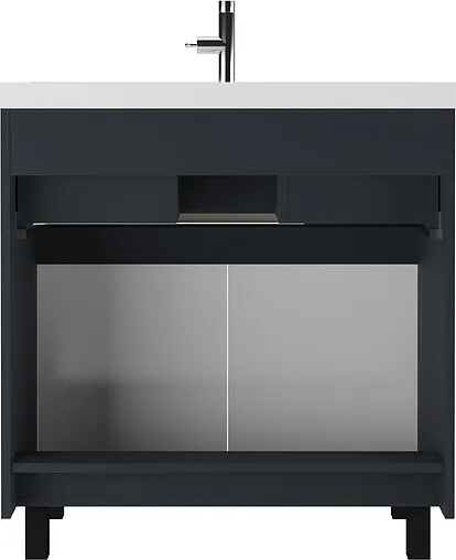 Тумба-умывальник напольная Домино Karat 80 серый тауп DK3213T+4627173210188