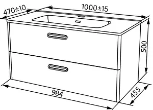 Тумба под умывальник подвесная IDDIS Brick 100 белый BRI10W1i95 Тумба под умывальник подвесная IDDIS Brick 100 белый BRI10W1i95, 2