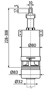 Механизм сливной для высоко расположенного бачка AlcaPlast A03 Механизм сливной для высоко расположенного бачка AlcaPlast A03, 2
