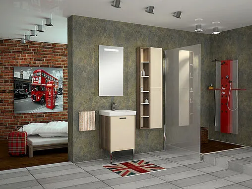 Шкаф-пенал подвесной Aquaton Йорк 30 бежевый/джарра 1A171203YOAT0