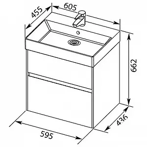 Тумба под умывальник Aquanet Бруклин 60 белый 00203958, 2