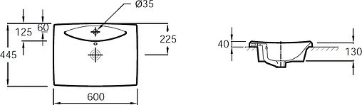 Раковина Jacob Delafon Escale 60 белый E1289-00 Раковина Jacob Delafon Escale 60 белый E1289-00