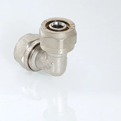 Уголок компрессионный соединительный 16мм Valtec VTm.351.N.001616