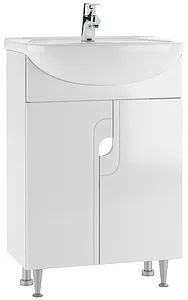 Тумба-умывальник напольный Айсберг Лилия 55 белый DA2002T+Вн МуБ03, 1