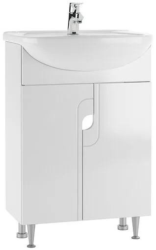Тумба-умывальник напольный Айсберг Лилия 55 белый DA2002T+Вн МуБ03