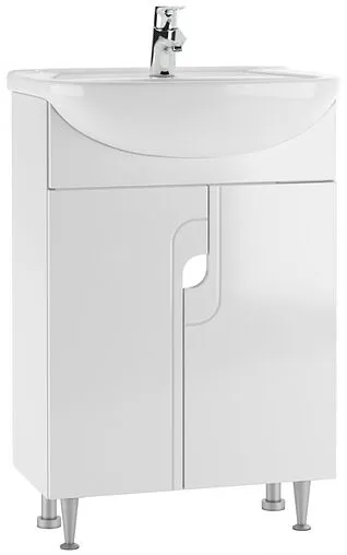 Тумба-умывальник напольная Айсберг Лилия 55 белый DA2002T+Вн МуБ03