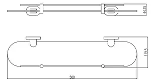 Полка Rav Slezak Yukon чёрный/белый YUA0900/50CMAT, 2