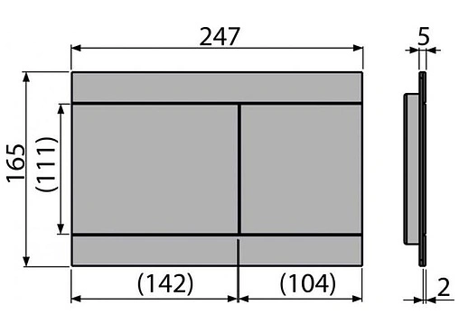Клавиша смыва для унитаза AlcaPlast FLAT FUN-INOX сатин