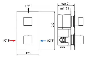 Термостат для 1 потребителя Bossini Cube хром Z004210.030, 2