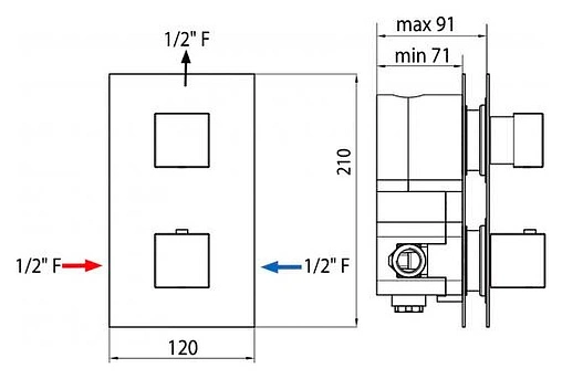 Термостат для 1 потребителя Bossini Cube хром Z004210.030