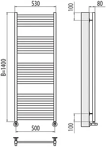 Полотенцесушитель водяной лесенка Terminus Грета П18 500х1400 полированная сталь 4670078530608, 2