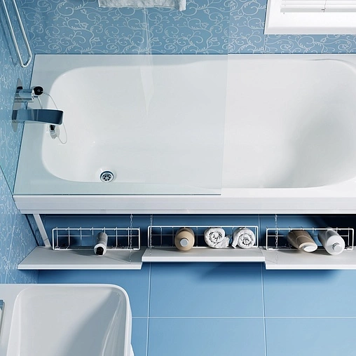 Экран для ванны фронтальный с корзинами Alavann Soft 170 белый
