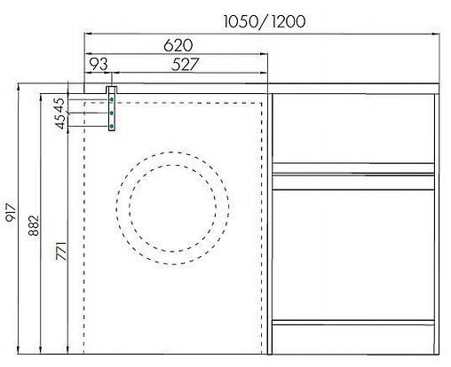 Раковина Aquaton Лондри 120 R белый 1A72243KLH010