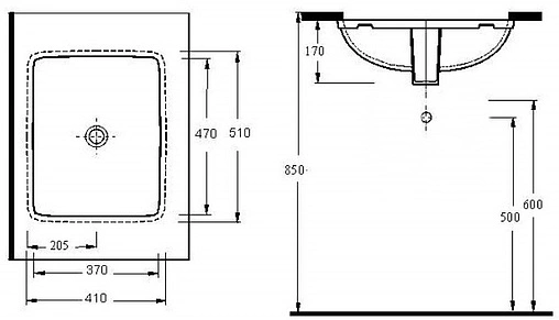 Раковина beWash Balaton 50 белый 93501001
