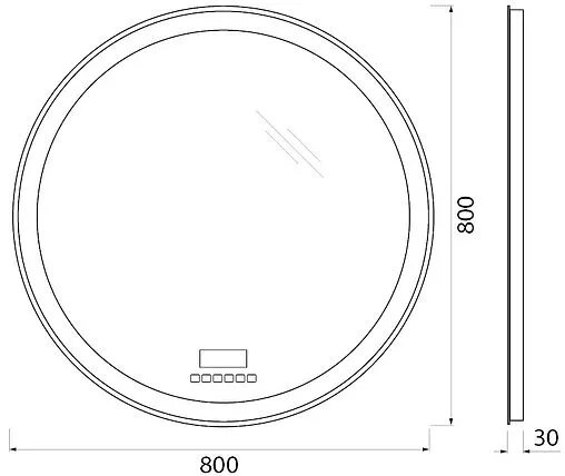 Зеркало с подсветкой BelBagno 80x80 bluetooth, цифровой термометр, радио SPC-RNG-800-LED-TCH-RAD