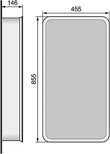 Шкаф-зеркало Jorno Pastel 46 белый жемчуг Pas.03.46/W, 2