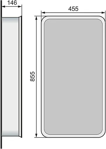 Шкаф-зеркало Jorno Pastel 46 R белый жемчуг Pas.03.46/W