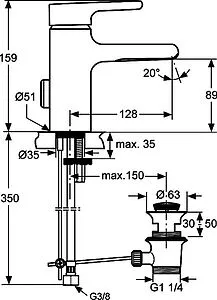 Смеситель для раковины Ideal Standard Attitude хром A4598AA Смеситель для раковины Ideal Standard Attitude хром A4598AA, 2