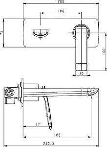 Смеситель для раковины из стены Timo Helmi белый/хром 4071/00-16SM Смеситель для раковины из стены Timo Helmi белый/хром 4071/00-16SM, 2