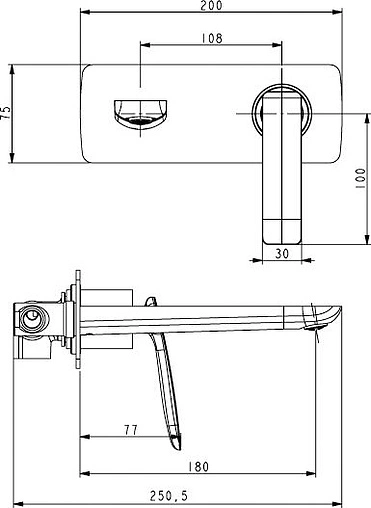 Смеситель для раковины из стены Timo Helmi белый/хром 4071/00-16SM