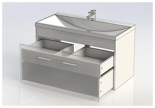 Тумба под умывальник подвесная Aquanet Августа 100 белый 00210019