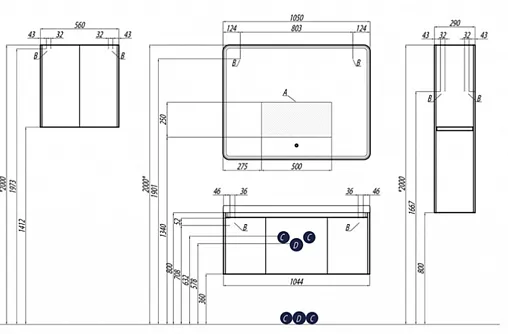Шкаф двухстворчатый Aquaton Шерилл 55 белый 1A206603SH010