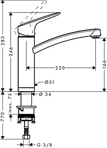Смеситель для кухни для установки перед окном Hansgrohe Logis M31 160 1jet хром 71833000 Смеситель для кухни для установки перед окном Hansgrohe Logis M31 160 1jet хром 71833000, 2