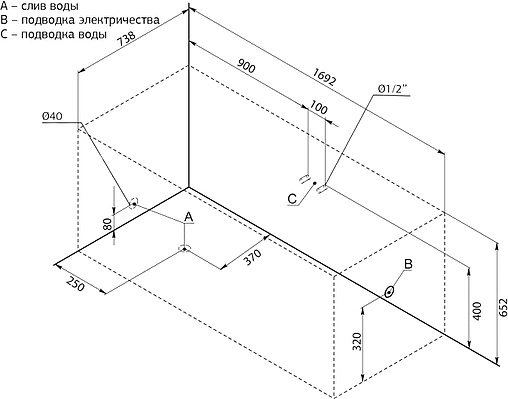 Ванна акриловая Aquanet Corsica 170x75 00203929