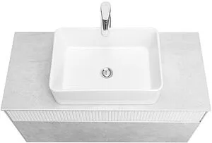 Тумба-умывальник подвесная Aquaton Марбл 100 слэйт/белый матовый 1A2763K1MH4C0 Тумба-умывальник подвесная Aquaton Марбл 100 слэйт/белый матовый 1A2763K1MH4C0, 4